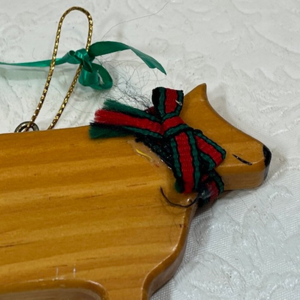 Vtg Wooden COW Hanging Holiday Ornament Handmade 4.25"x3" - Picture 12 of 12
